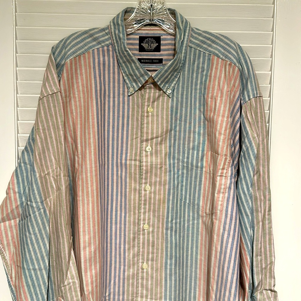Dockers Vintage Multi-Pastel Stripe Oxford, Size XXL